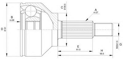 OPEN PARTS cvj562010 -  Шарнирный комплект, приводной вал
